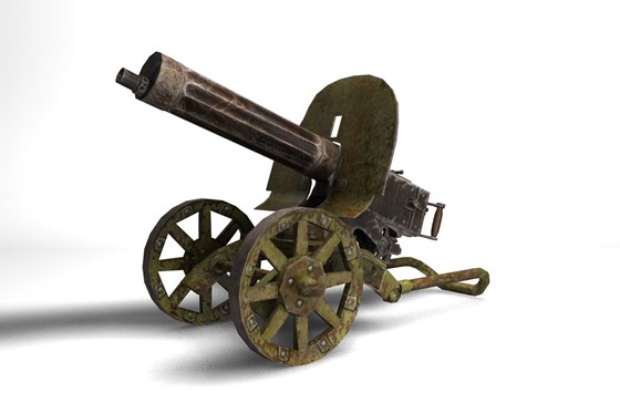 3D Modeling: Maxim machine gun