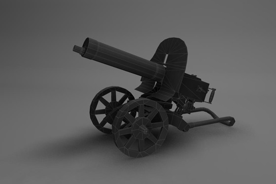 3D Modeling: Maxim machine gun